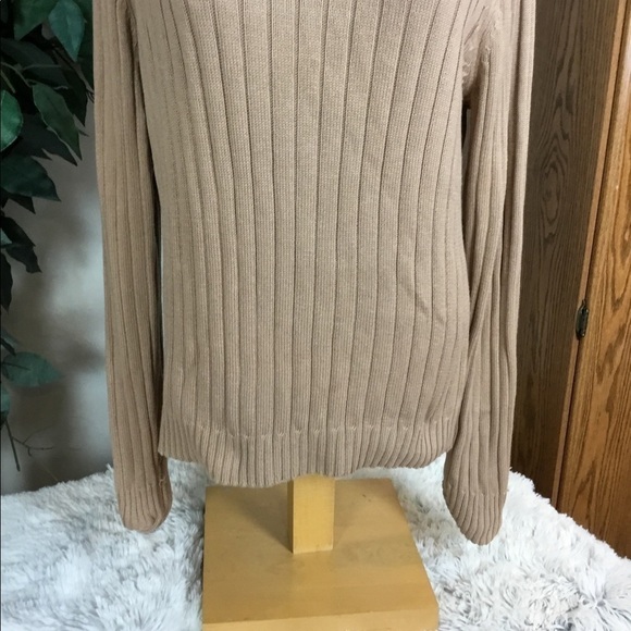 Studio Works Large split neck tan heavier weight sweater - Picture 4 of 14